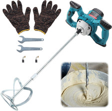 Cement Mixer, 2100W Handheld Electric Concrete Mixer, Portable Mortar Mixer with