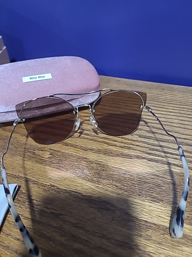 Occhiali da sole donna Miu Miu SMU 526 oro rosa sfumato 62/17 pennino autentico - Foto 2 di 7