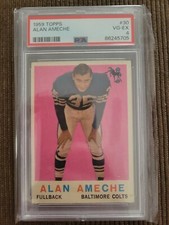 1959 TOPPS FOOTBALL ALAN AMECHE #30 PSA 4 VG-EX BALTIMORE COLTS 