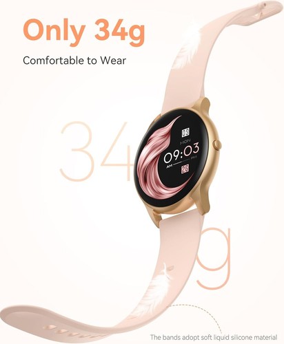 AGPTEK Smart Watch for Women, 5ATM Waterproof Smartwatch for Android and iOS Pho - Picture 2 of 9