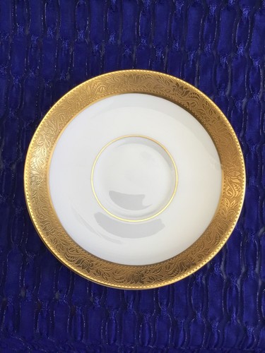 5 3/4”DISCONTINUED WEDGWOOD COUPE/SAUCER GOLD ENCRUSTED WITH THE ASCOT PATTERN‼️ - Picture 11 of 12