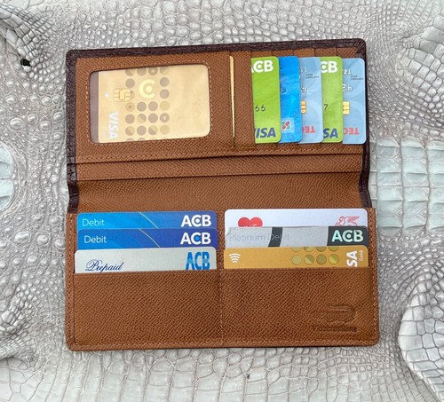 Genuine Crocodile Leather Men's Wallet Skin Bifold Wallet RFID Blocking Handmade - Picture 426 of 443