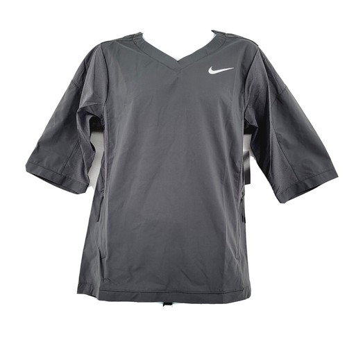 Nike Baseball Pullover Shirt Gray Black Mens Sz S Vented Lightweight 897383