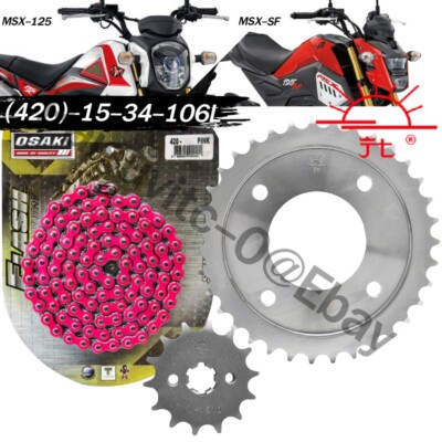 K2 GIRLS GROM PKG90cm 16.5-18.5cm 3点セット JT Sprocket Upgrade Kit MSX125 Grom 15/35+OSAKI Chain 420