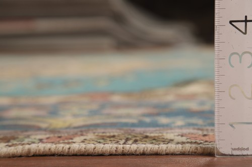 Turquoise Blue Overdyed Tebriz Floral Traditional Hand-made Living Room Rug 9x12 - Bild 19 von 20