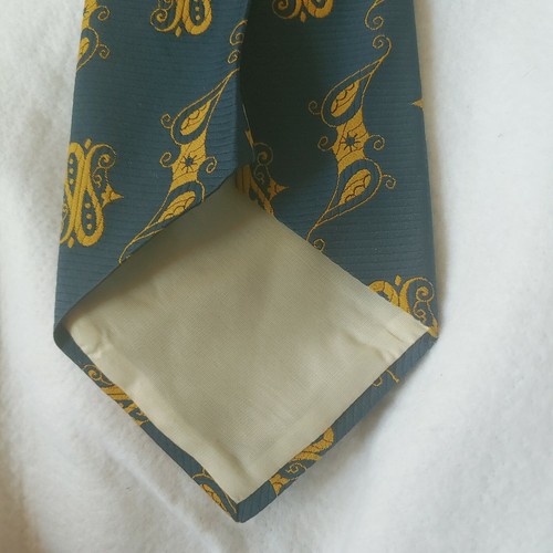 Andr'e Patric Jewel Collection Tie Blue Gold Vintage Mens Necktie Tie - Picture 4 of 6