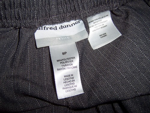 Alfred Dunner 2 Piece Gray Pinstripe Pants Suit Jacket Size 12P Pants Size 8P - Picture 12 of 12