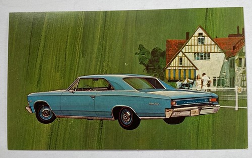 Vintage Postcard ~ 1966 Chevelle Super Sport 296 Coupe Automobile Retro Car - Picture 1 of 2