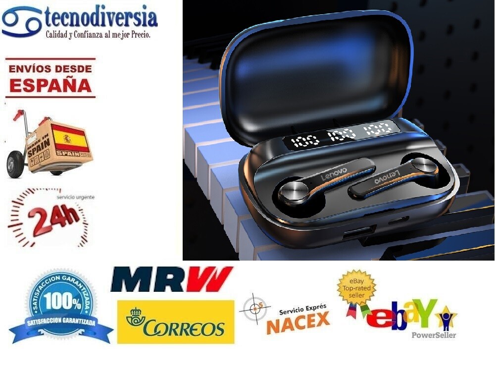 Auriculares inalambricos Lenovo QT81 Bluetooth 5,1 1200mah estereo estuche carga