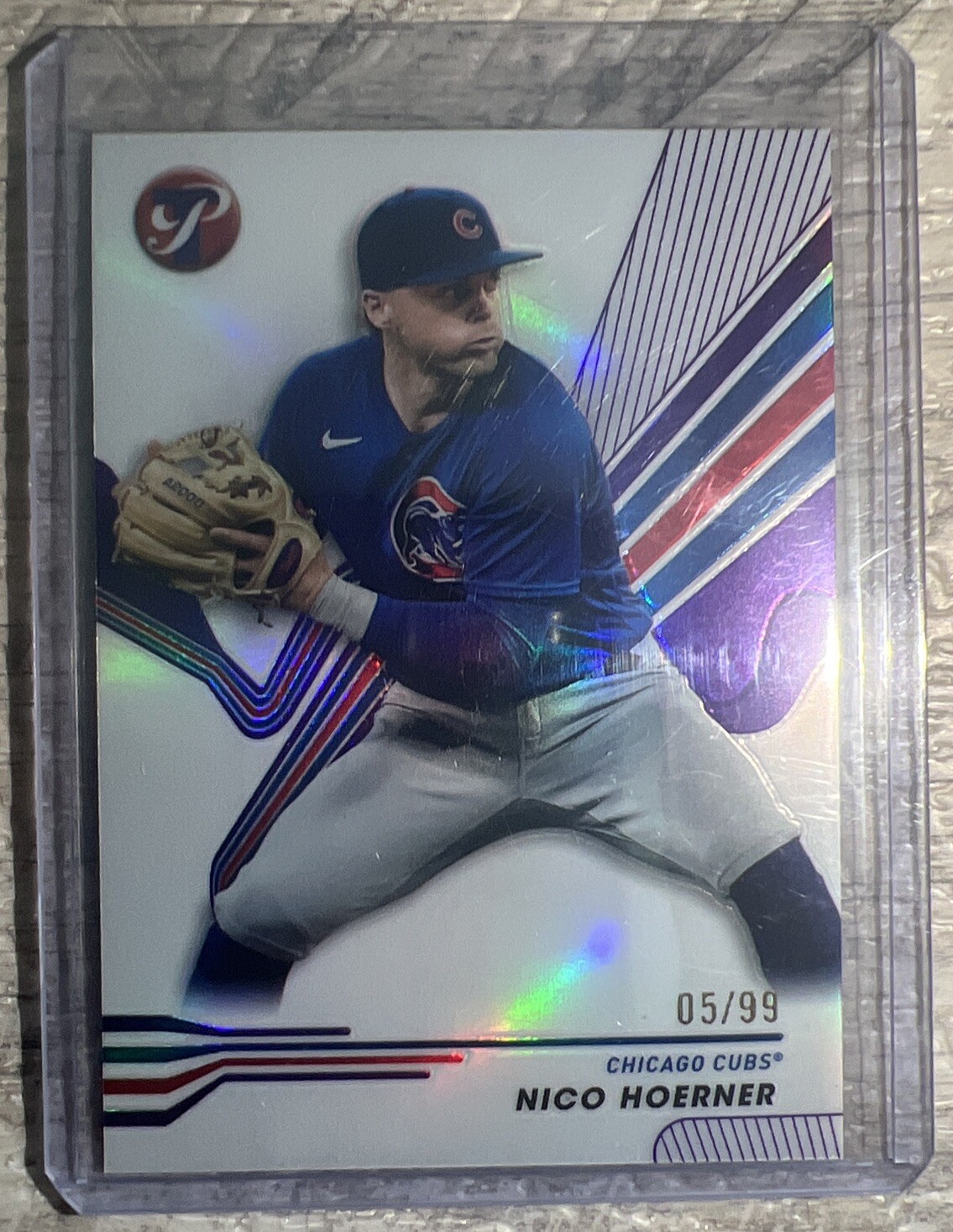 2024 TOPPS PRISTINE NICO HOERNER PURPLE REFRACTOR 5/99🔥🔥CUBS🔥🔥