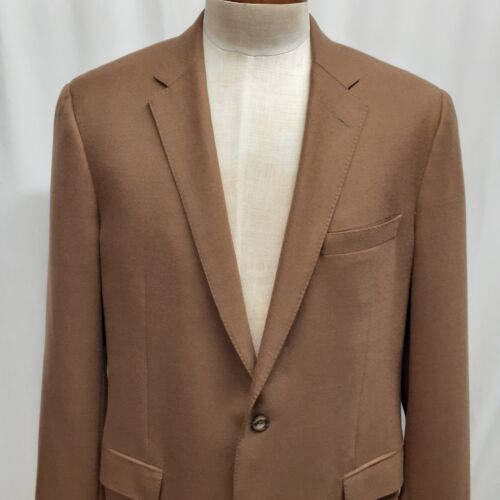 Samuelsohn Mens 46 Long 100% Cashmere Golden Brown Blazer Sport Coat Jacket - Picture 1 of 9