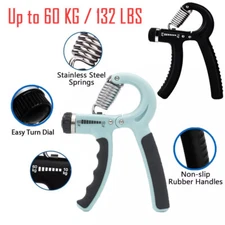 Hand Grip Strengthener Trainer Gripper Adjustable Strength Power Gym Exerciser 