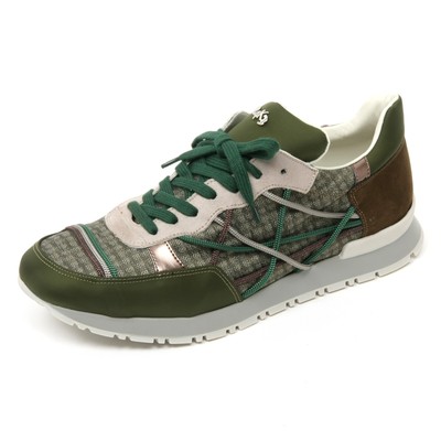 B9304 sneaker uomo L4K3 MR BIG scarpa quadretto verde/marrone shoe man |  eBay