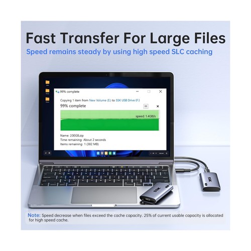 SSK External SSD 4TB, up to 2000MB/s External Solid State Drives, USB 3.2 Gen... - Picture 4 of 7