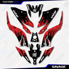 Red Savage Camo Racing Graphics kit fits Yamaha Raptor 125 250 11-25 decals