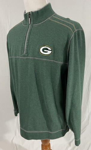 Green Bay Packers Tommy Bahama Men's Green/Gray Reversible Quarter Zip Pullover - Picture 2 of 8