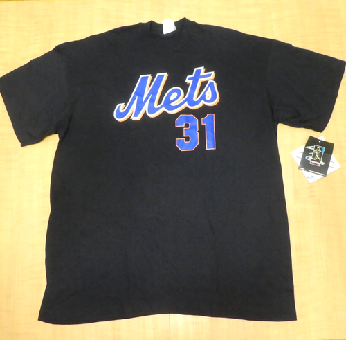Vtg. Mike Piazza New York Mets # 31 XXL Black T-shirt Majestic New - Picture 9 of 9