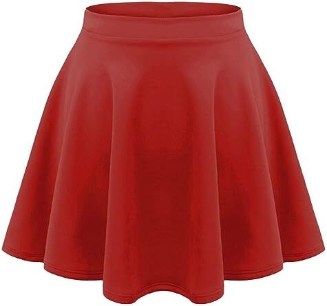 KIDS GIRLS CHILDREN HIGH WAISTED STRETCH PLAIN FLIPPY FLARED SHORT SKATER SKIRTS - Picture 11 of 16