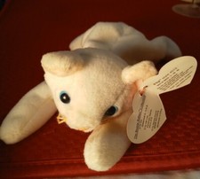 TY Beanie Baby- 1995 Flip the White Cat Plush Toy Tags PVC Pellets tag error