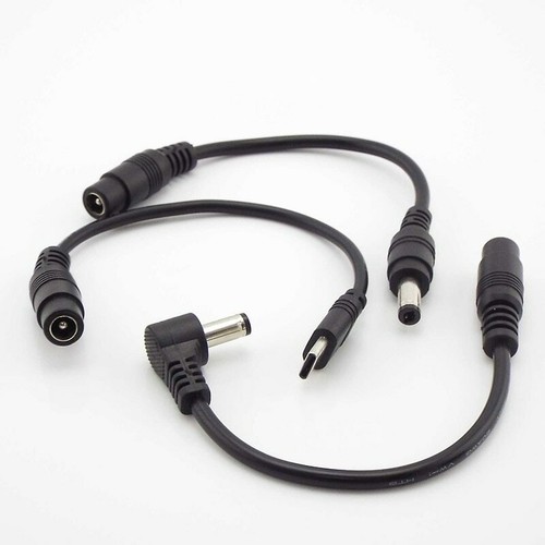 DC 5.5x2.1mm Female to Male 5.5x2.5mm 4.0x1.7mm Type C Plug Power Connect Cable - Picture 5 of 11
