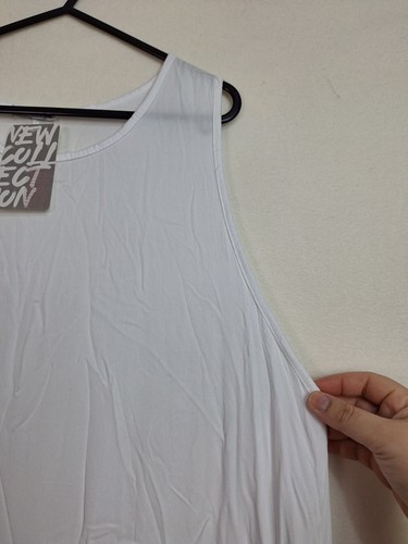 Made in Italy Ladies white One Size Sleeveless Round neck Asymmetric hem new - Picture 6 of 10