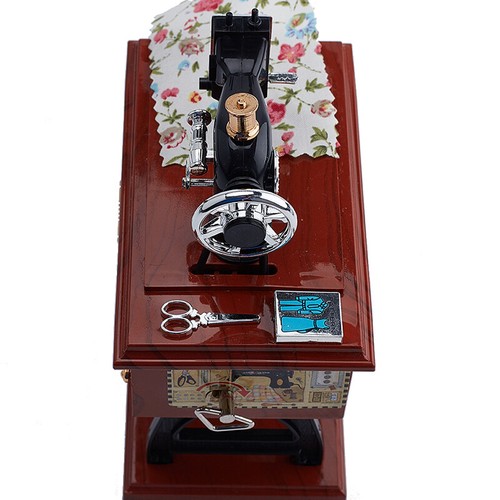 Sewing Machine Music Box Retro Sewing Clockwork Home Crafts Decoration GiftL Ht - Picture 4 of 9