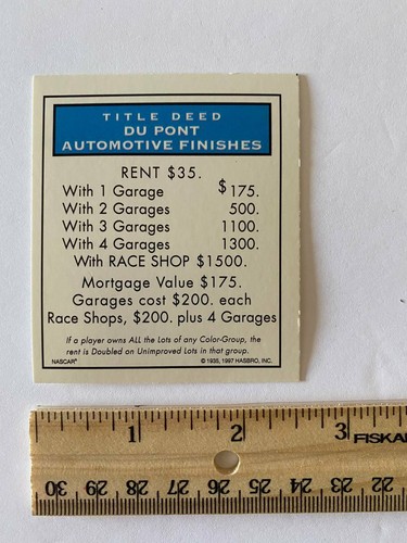 Monopoly NASCAR 1997 Replacement Board Game Pieces Token money cards - Picture 30 of 49