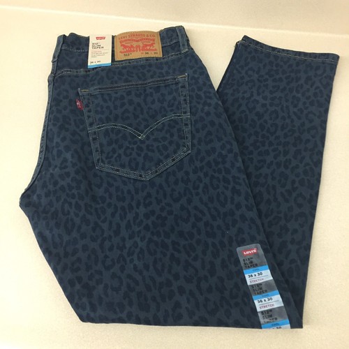 Levi's 512 Slim Taper Fit Jeans Animal Print Blue Mens 36x30 New With Tags AR313 - Picture 3 of 9