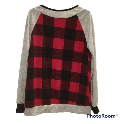 Hailey & Co. rot & schwarz Buffalo karierter leichter Pullover Damen Small neu mit Etikett - Bild 2 von 5