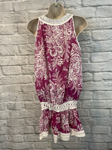 Coco Reef Beach Damen lila Baumwolle leichtes Spitzenbesatz Cover Up Kleid Gr. M - Bild 6 von 7