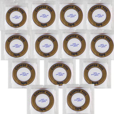(13 Pack) Edco 3/16'' Copper Foil Stained Glass, Foiling Roll 1.25 Mil 36 Yards