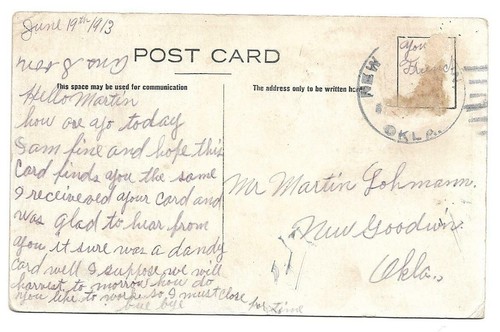 VTG. 1913 VALENTINE LOVE Postcard That Funny Feeling" Couple Flirting / Courting - Picture 3 of 3