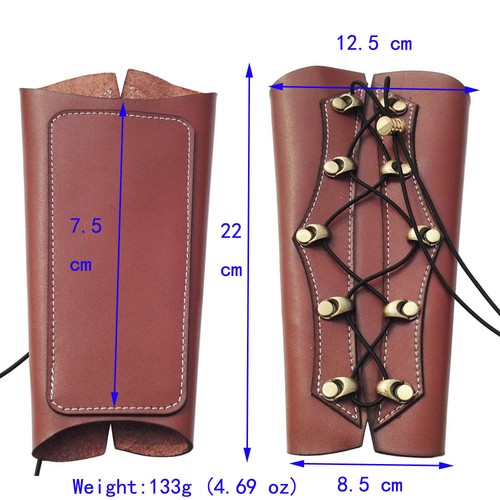 Cow Leather Archery Arm Guard Forearm Protector Gear String Bow Hunting Shooting - Picture 6 of 6