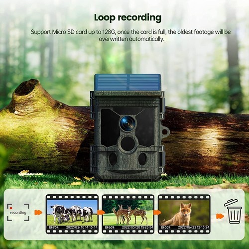 Solar Powered WiFi Wildlife Trail Camera 4K 46MP Night Vision Hunting Game Cam - Picture 6 of 14