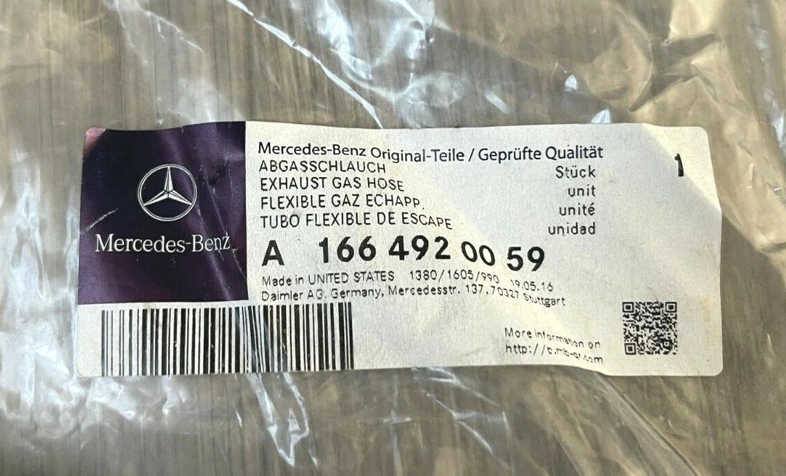 BRAND NEW 2012-16 MERCEDES GL350 DIESEL EXHAUST GAS HOSE 