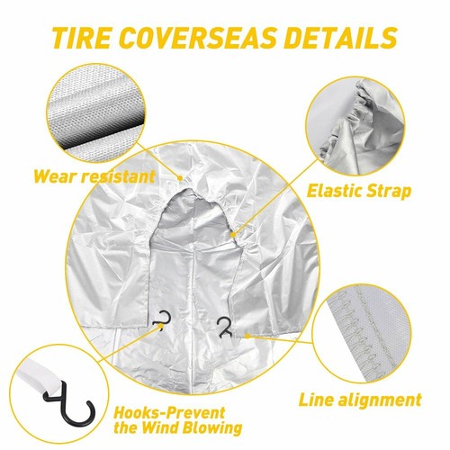 12"-15" Silver Spare Wheel Tire Cover/Covers Fit For All Car Universal 27"-29" - Bild 5 von 6