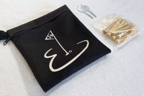 19th Hole Zipper Valuables/Accessories Pouch with Tees + Divot/Cleat Tool EUC - Picture 2 of 3