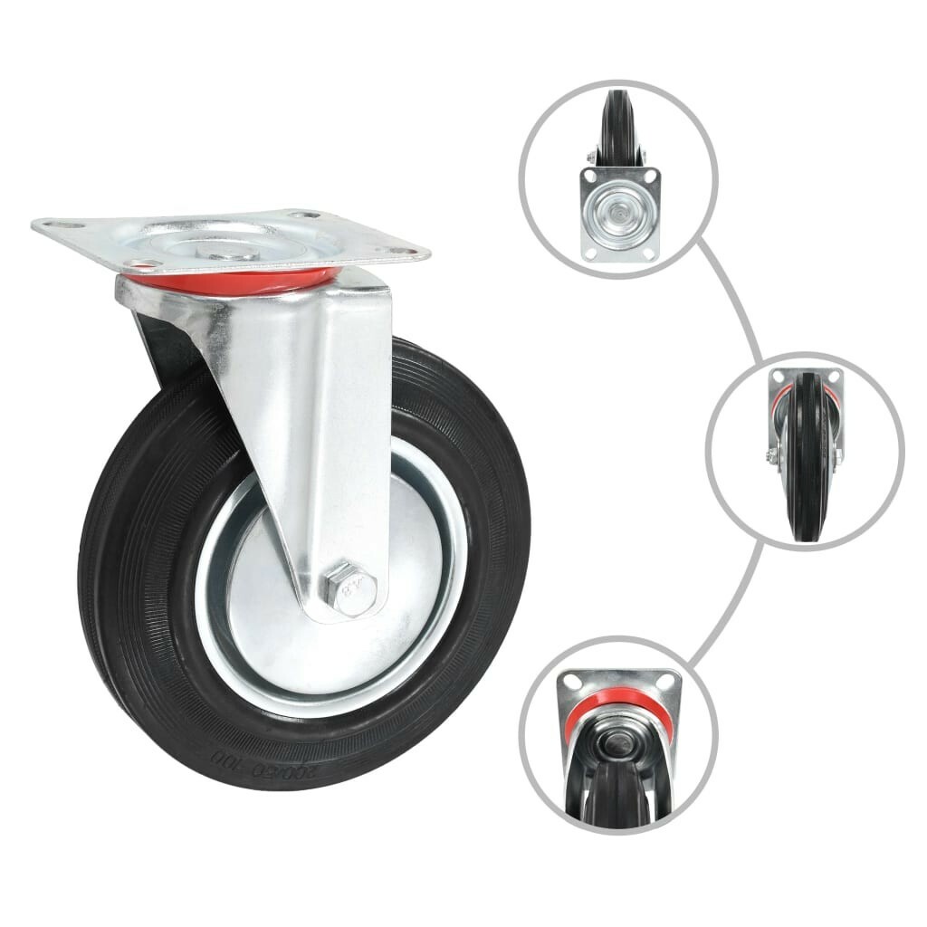 vidaXL Ruedas giratorias 4 unidades 200 mm s l1600 - vidaXL Ruedas giratorias 4 unidades 200 mm
