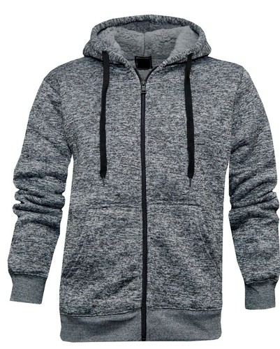 Chaqueta con capucha forrada de sherpa para hombre con cremallera completa molienda con capucha invierno M - 3XL - Imagen 4 de 6