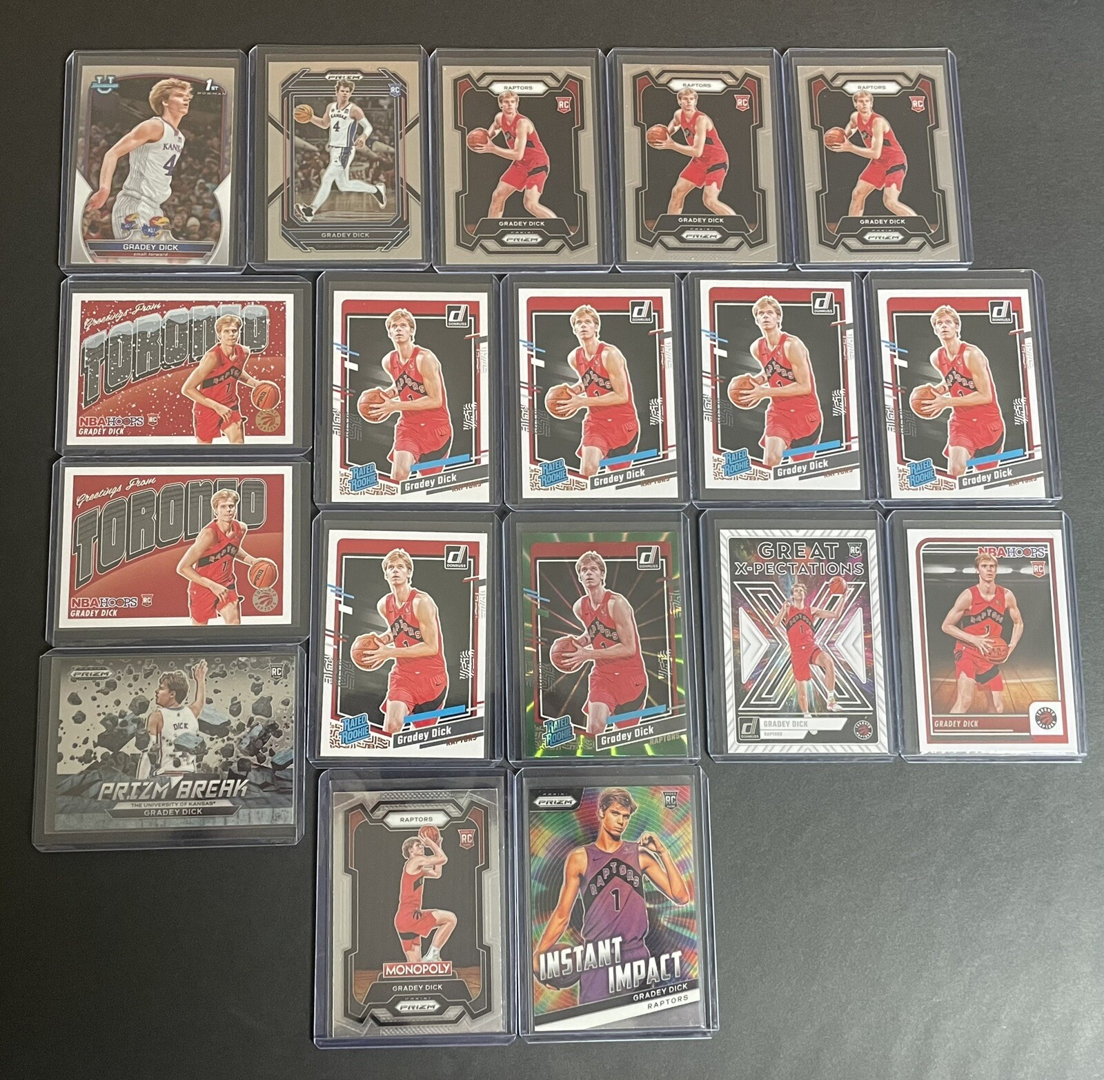 202324 Gradey Dick 18 Card RC Lot Prizm Short Prints, Bowman 1st