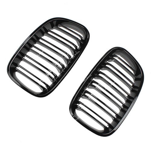 2Pcs Front Kidney Hood Grille Grill Gloss Black For BMW 1-Series F20 F21 2012-14 - Picture 7 of 7