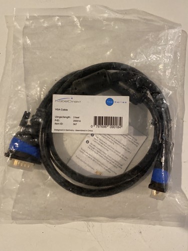 Premium VGA Cable 3ft Length, Kabeldirekt Branded, Sealed In Bag, Brand New - Picture 10 of 12