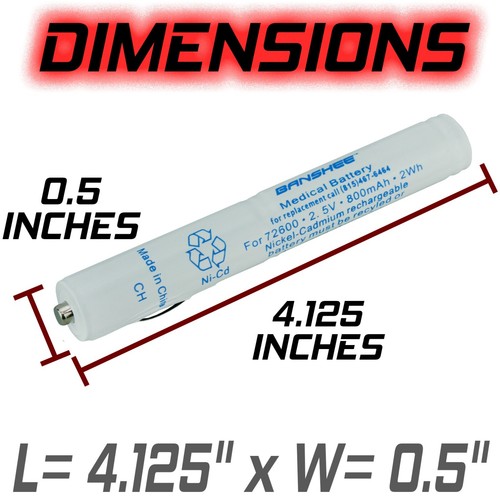 Batería de repuesto para batería Welch Allyn 72600 72837 22820 12800 PocketScope - Imagen 4 de 5