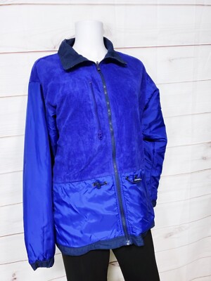 Columbia Womens Reversible Jacket Size M Blue Full Zip Long