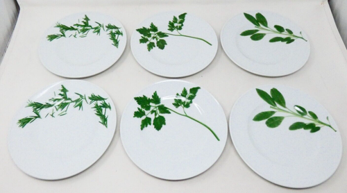 Juego de 6 platos de ensalada de porcelana Schonwald Dibbern Herbaticum 7,5" tres hierbas - Imagen 2 de 8