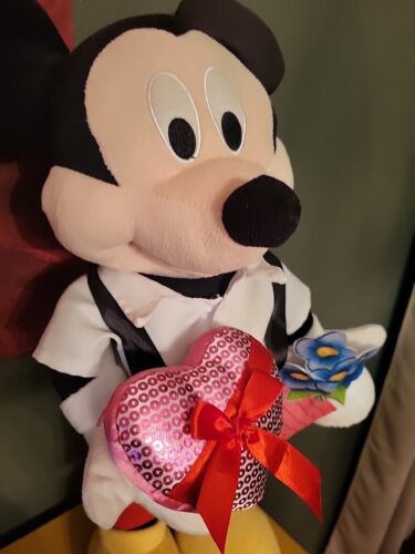 Gemmy Disney Mickey Valentine's Day 23" Standing Door Greeter Plush - Picture 3 of 7