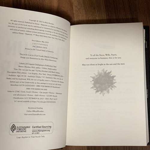 HAND-SIGNED The Sun and the Star by Rick Riordan and Mark Oshiro - Percy Jackson - Picture 4 of 10