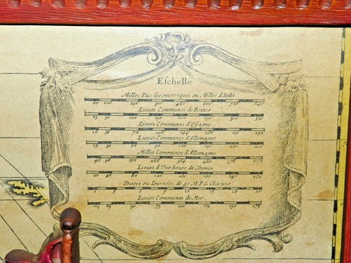 NORDAMERIKA KARTE VON SANSON 1650ER SCHIFFSKOMPASSTELESKOP IN 3D FORM GERAHMT - Bild 2 von 12
