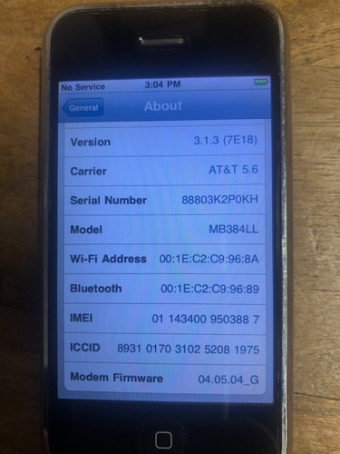 Apple iPhone 1st Generation - 16GB - Black (AT&T) A1203 MB384LL order MA712LL/A - Afbeelding 3 van 6