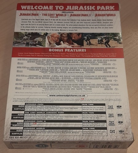 DVD Boxset Jurassic Park Collection 1-3 Trilogy & World 4 Films boxset - Picture 3 of 3
